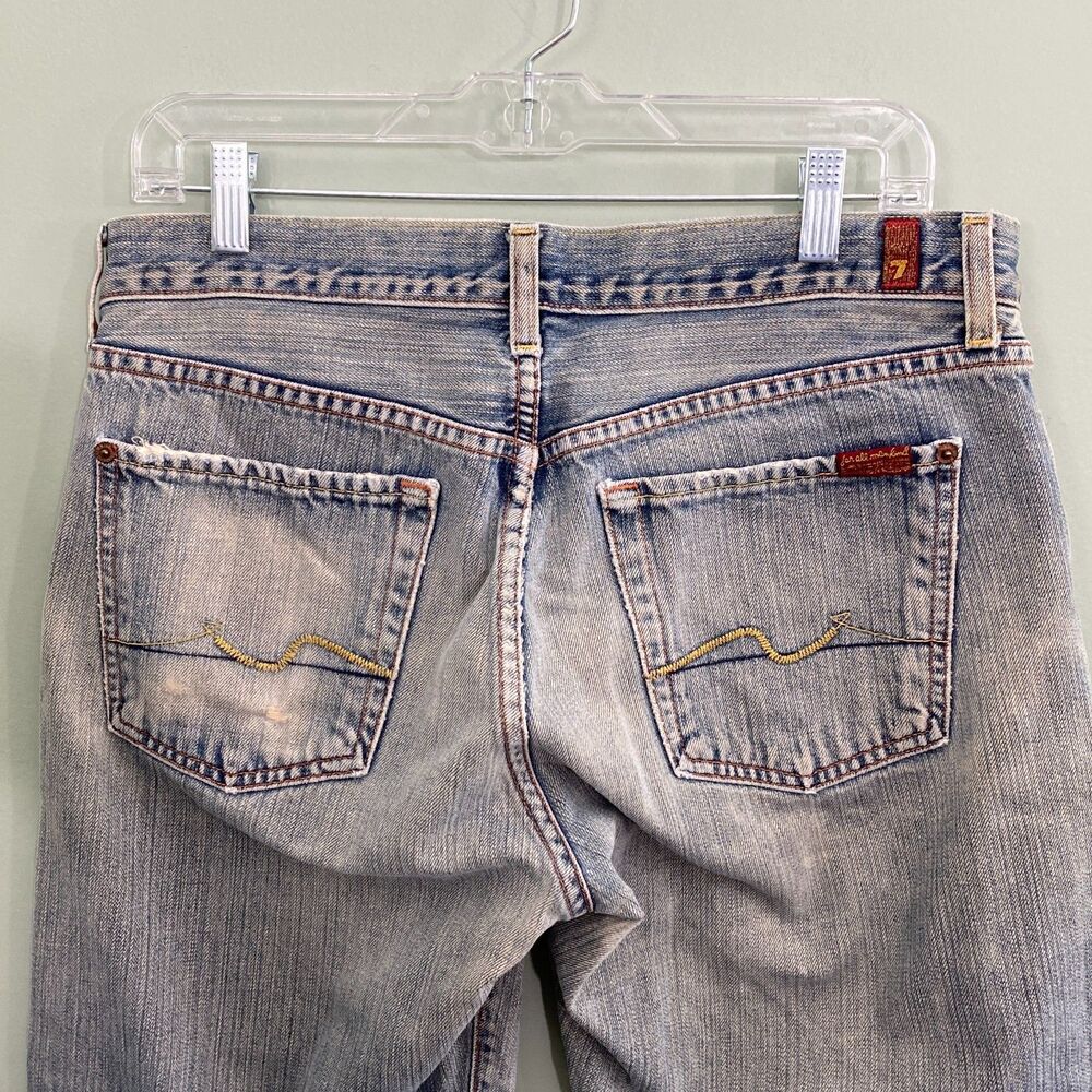 7 For all Mankind Jeans Relax Straight Button Fly Distressed Mens 33x31.5 Grunge - Picture 6 of 16